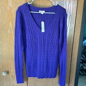 Purple V-Neck Sweater